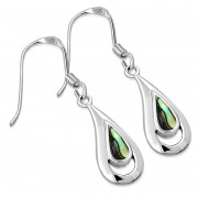 Abalone Shell Drop Sterling Silver Earrings, e388